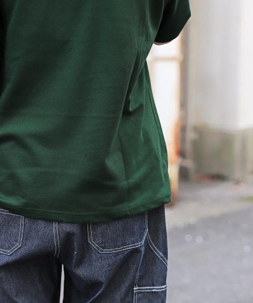 LUXSTYLE(ラグスタイル)の「無地半袖Tシャツ(Tシャツ/カットソー・メンズ・グリーン/ホワイト/スミクロ/オレンジ/ネイビー・FREE)」の20枚目の写真