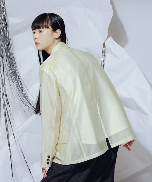 Ezick(エジック)の「Gloss sheer オーバージャケット(テーラードジャケット・レディース・レモンイエロー/ブラック・FREE)」の20枚目の写真