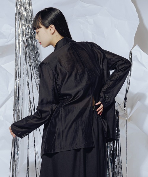 Ezick(エジック)の「Gloss sheer オーバージャケット(テーラードジャケット・レディース・レモンイエロー/ブラック・FREE)」の13枚目の写真