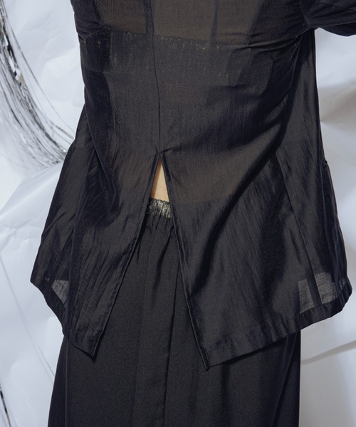 Ezick(エジック)の「Gloss sheer オーバージャケット(テーラードジャケット・レディース・レモンイエロー/ブラック・FREE)」の7枚目の写真