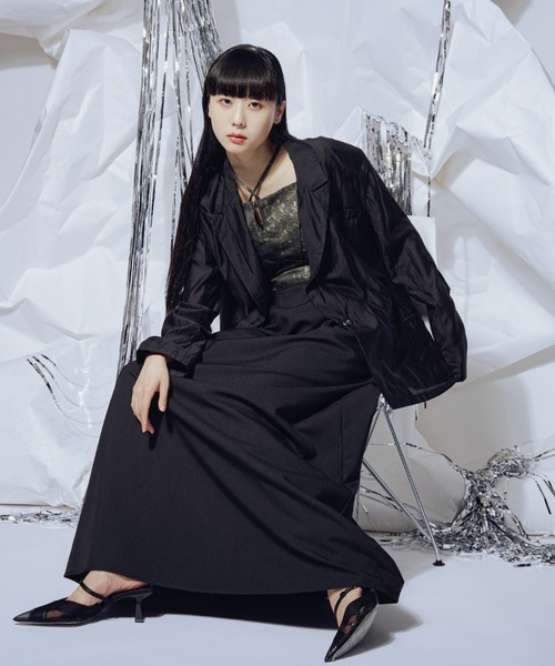 Ezick(エジック)の「Gloss sheer オーバージャケット(テーラードジャケット・レディース・レモンイエロー/ブラック・FREE)」の10枚目の写真