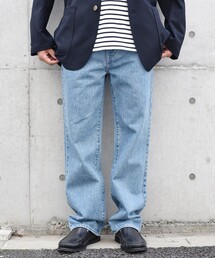 Ships ワイドデニムパンツ セール】SHIPS any:〈洗濯機可能〉サイドライン ストレート