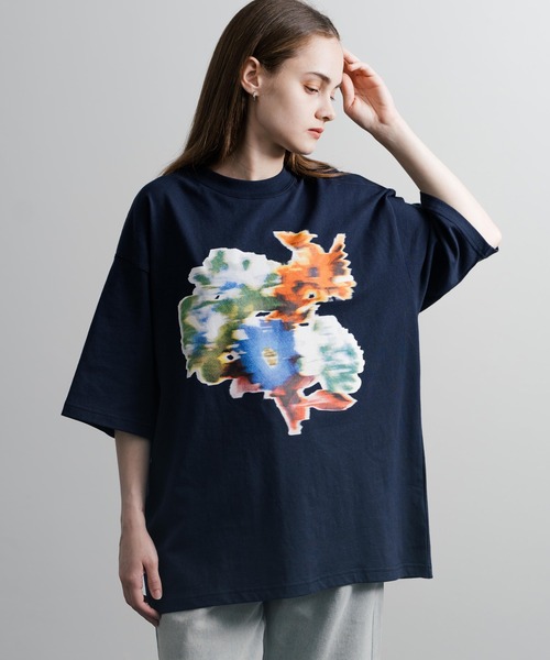 お3　超美品 LEONARD フラワープリント 半袖Tシャツ　42　カンカン素材 お3 超美品 LEONARD フラワープリント 半袖Tシャツ 42 カンカン素材