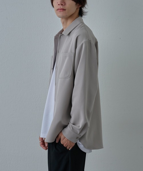 COLONY 2139（コロニートゥーワンスリーナイン）の「サステナブルストレッチイージー長袖シャツ（シャツ/ブラウス・メンズ・ブラック/グレイッシュベージュ/チャコールグレー・MEDIUM/LARGE）」の9枚目の写真