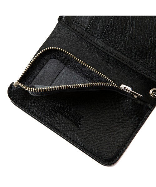 廃盤。CALEE/ SILVER STAR CONCHO LEATHER 財布 CALEE - Silver star concho strap leather wallet (Black