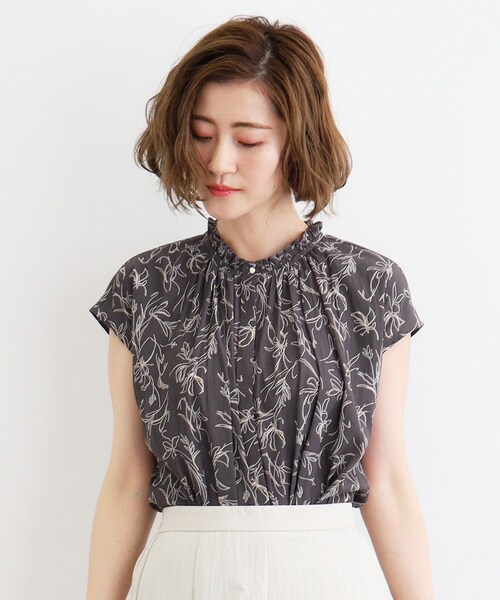 grove（グローブ）の「◆＜ご自宅で洗える＞ヴィンテージサテンフレンチブラウス（シャツ/ブラウス・レディース・ホワイト系7/ホワイト系3/チャコール/ブルーグリーン/オフホワイト・02/03/04/01/05）」の20枚目の写真