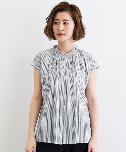 grove（グローブ）の「◆＜ご自宅で洗える＞ヴィンテージサテンフレンチブラウス（シャツ/ブラウス・レディース・ホワイト系7/ホワイト系3/チャコール/ブルーグリーン/オフホワイト・02/03/04/01/05）」の13枚目の写真