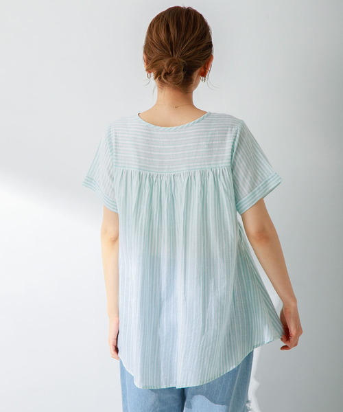URBAN RESEARCH Sonny Label(アーバンリサーチサニーレーベル)の「ドビーストライプコットンブラウス(シャツ/ブラウス・レディース・ブルー/ミント/レッド系その他・FREE)」の8枚目の写真