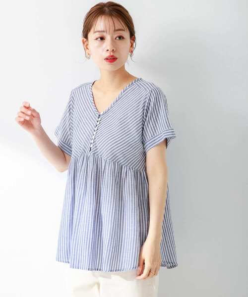 URBAN RESEARCH Sonny Label(アーバンリサーチサニーレーベル)の「ドビーストライプコットンブラウス(シャツ/ブラウス・レディース・ブルー/ミント/レッド系その他・FREE)」の21枚目の写真