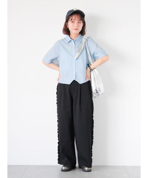 ehka sopo（エヘカソポ）の「イレギュラーヘムシャツ（シャツ/ブラウス・レディース・オフホワイト/イエロー/ピンク/サックスブルー・F）」の8枚目の写真