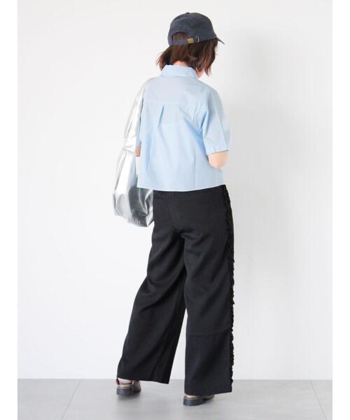 ehka sopo（エヘカソポ）の「イレギュラーヘムシャツ（シャツ/ブラウス・レディース・オフホワイト/イエロー/ピンク/サックスブルー・F）」の10枚目の写真