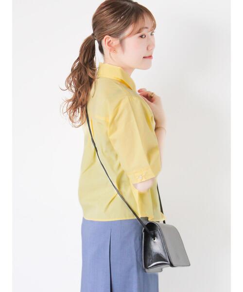 ehka sopo（エヘカソポ）の「イレギュラーヘムシャツ（シャツ/ブラウス・レディース・オフホワイト/イエロー/ピンク/サックスブルー・F）」の12枚目の写真