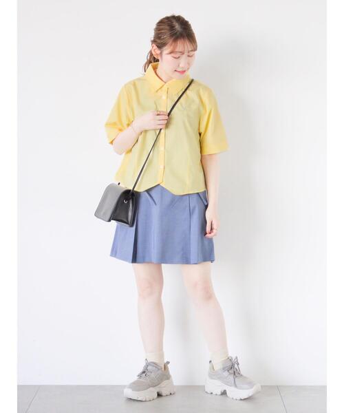 ehka sopo（エヘカソポ）の「イレギュラーヘムシャツ（シャツ/ブラウス・レディース・オフホワイト/イエロー/ピンク/サックスブルー・F）」の14枚目の写真