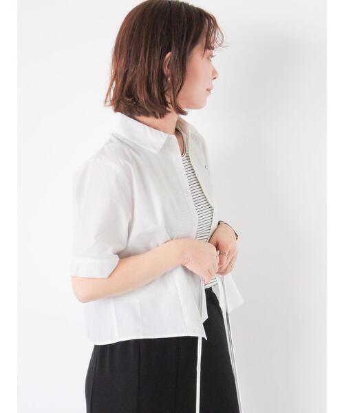 ehka sopo（エヘカソポ）の「イレギュラーヘムシャツ（シャツ/ブラウス・レディース・オフホワイト/イエロー/ピンク/サックスブルー・F）」の19枚目の写真