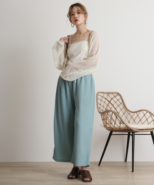 atONE(アットワン)の「atONE カットクレープロングパンツ(その他パンツ・レディース・ブラック/ピンク/アイボリー/ミント・L/M)」の16枚目の写真