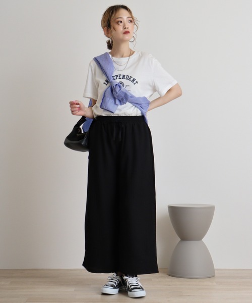 atONE(アットワン)の「atONE カットクレープロングパンツ(その他パンツ・レディース・ブラック/ピンク/アイボリー/ミント・L/M)」の21枚目の写真