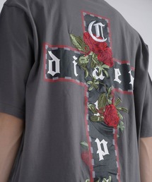 RE730 | 【RE730】十字薔薇モチーフ　半袖ビッグシルエットTシャツ(Tシャツ/カットソー)