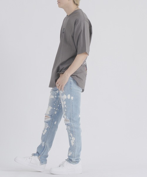 RE730(アールイーセブンサーティー)の「【RE730】十字薔薇モチーフ 半袖ビッグシルエットTシャツ(Tシャツ/カットソー・メンズ・ブラック/チャコールグレー・LARGE/MEDIUM)」の9枚目の写真