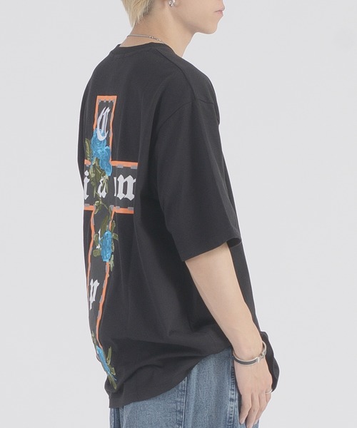 RE730(アールイーセブンサーティー)の「【RE730】十字薔薇モチーフ 半袖ビッグシルエットTシャツ(Tシャツ/カットソー・メンズ・ブラック/チャコールグレー・LARGE/MEDIUM)」の15枚目の写真