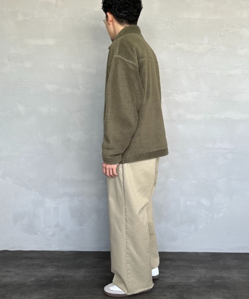 DANTON（ダントン）の「[DANTON/ダントン] スタンドカラー ボアフリースカーディガン（ブルゾン・レディース・オリーブ/ブラック/クリーム/ライトグレー・S/L/M）」の21枚目の写真