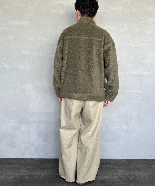 DANTON（ダントン）の「[DANTON/ダントン] スタンドカラー ボアフリースカーディガン（ブルゾン・レディース・オリーブ/ブラック/クリーム/ライトグレー・S/L/M）」の22枚目の写真