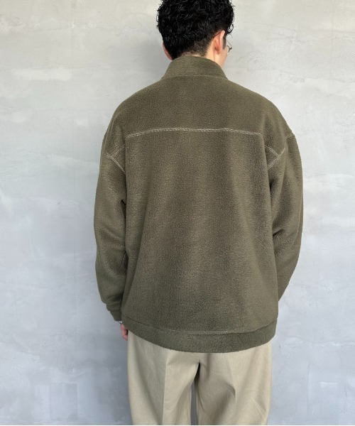 DANTON（ダントン）の「[DANTON/ダントン] スタンドカラー ボアフリースカーディガン（ブルゾン・レディース・オリーブ/ブラック/クリーム/ライトグレー・S/L/M）」の19枚目の写真