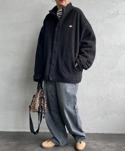 DANTON（ダントン）の「[DANTON/ダントン] スタンドカラー ボアフリースカーディガン（ブルゾン・レディース・オリーブ/ブラック/クリーム/ライトグレー・S/L/M）」の5枚目の写真