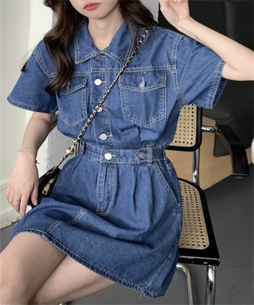 セール】レディース デニムワンピース（ワンピース）｜FREE