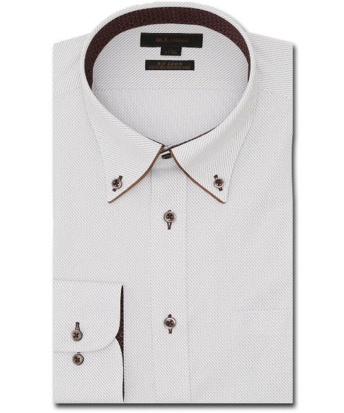 m.f.エディトリアル メンズ ノーアイロンストレッチ ボタンダウン ビジネスドレス長袖ニットシャツ（ビジネスシャツ）｜m.f.editorial（エムエフエディトリアル） 5,581円