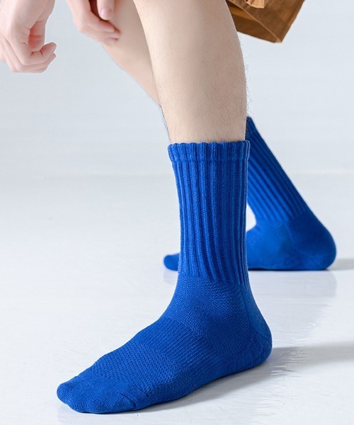 Fun & Daily（ファンアンドデイリー）の「F&D : ワイドリブスポーツミックスソックス（ソックス/靴下・メンズ・ホワイト/ブルー/オリーブ・FREE）」の3枚目の写真