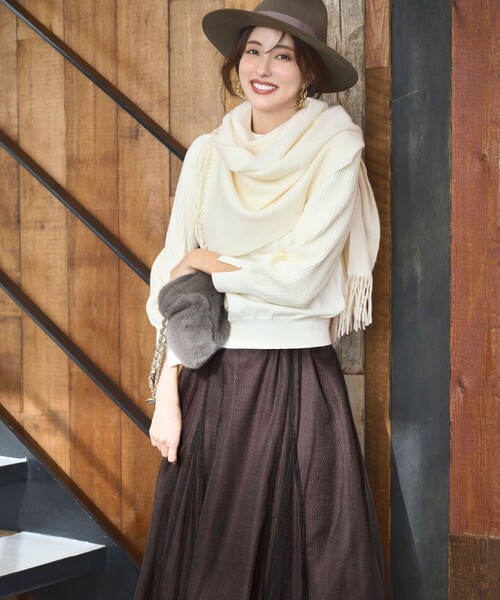 ANY SIS（エニィスィス）の「スリットポイントボトルネック ニット（ニット/セーター・レディース・アイボリー系/レッド系/ライラック系/ピンク系/オレンジ系/グリーン系/ブラック系/イエロー系/ブルー系・2）」の16枚目の写真