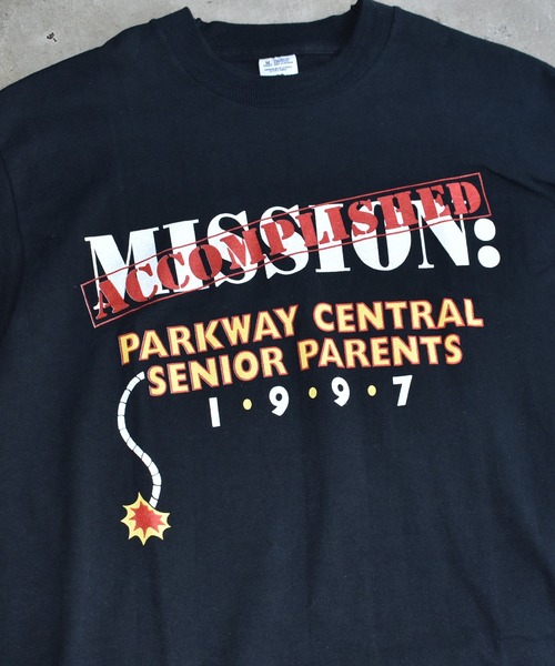 VINTAGE(ヴィンテージ)の「【ヴィンテージ古着】90's MISSION ACCOMPLISHED プリントTシャツ(Tシャツ/カットソー・メンズ・ブラック・MEDIUM)」の4枚目の写真