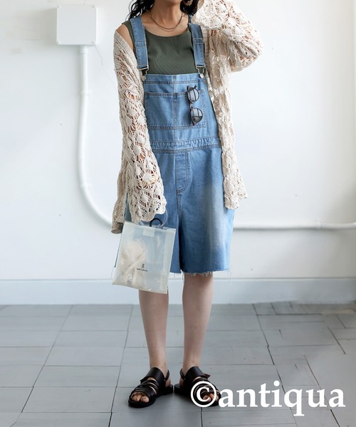 新品♥️antiqua アンティカ♥️デニムサロペット　オーバーオール デニムサロペット（サロペット/オーバーオール）｜antiqua