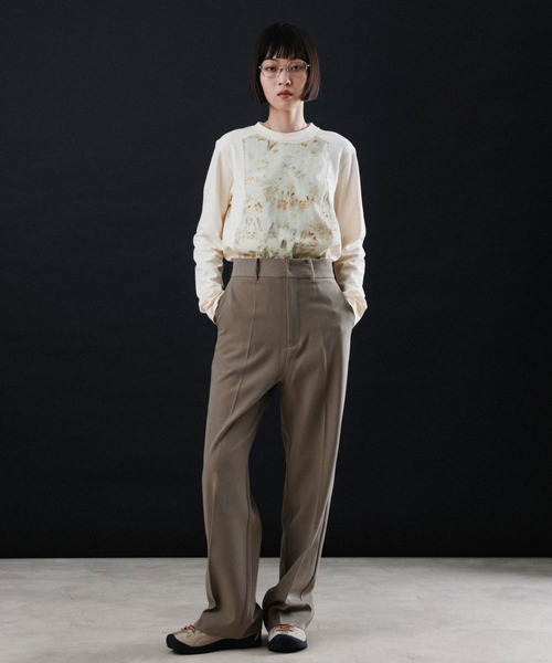 M TO R（ムウトアール）の「DOCKING L/S TOPS（Tシャツ/カットソー・レディース・チャコールグレー/オリーブ/ベージュ系その他・38/40/42）」の6枚目の写真