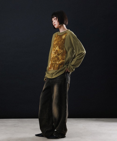 M TO R（ムウトアール）の「DOCKING L/S TOPS（Tシャツ/カットソー・レディース・チャコールグレー/オリーブ/ベージュ系その他・38/40/42）」の7枚目の写真