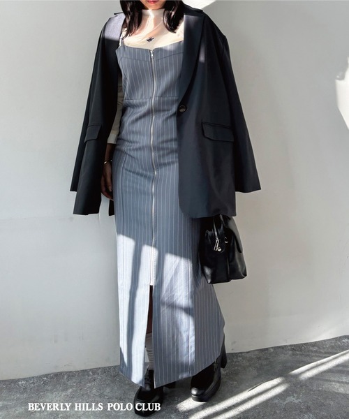 NICOLE CLUB（ニコル クラブ）の「フロントジップキャミワンピース