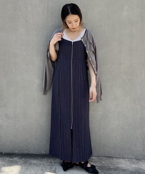 NICOLE CLUB（ニコル クラブ）の「フロントジップキャミワンピース