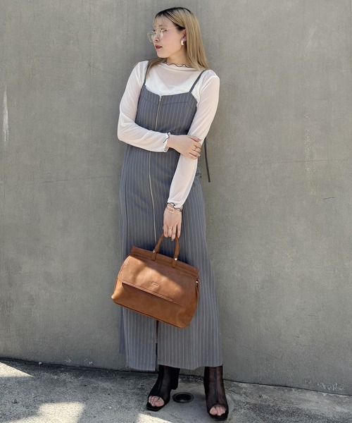 NICOLE CLUB（ニコル クラブ）の「フロントジップキャミワンピース