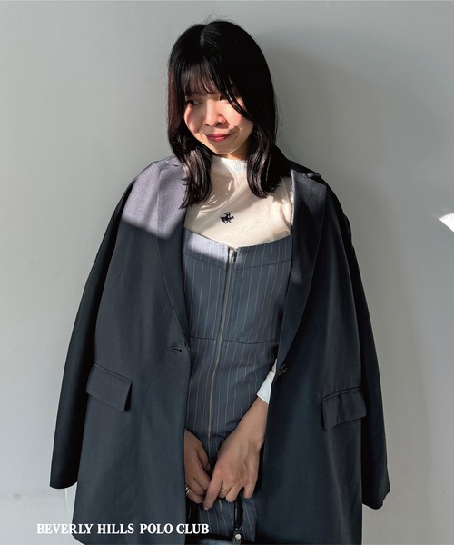 NICOLE CLUB（ニコル　クラブ）の「フロントジップキャミワンピース（ワンピース・レディース・グレー/ネイビー・MEDIUM）」の14枚目の写真