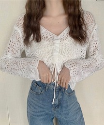 フロントシャーリングシアーニット