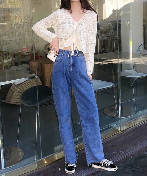 NANEA(ナネア)の「フロントシャーリングシアーニット(ニット/セーター・レディース・イエロー/ベージュ/ピンク/グリーン/ホワイト/ブルー/ブラック/アイボリー・フリー)」の13枚目の写真