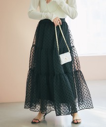 La boutique BonBon | 【3サイズ展開・新型登場！】ドットフロッキーティアードスカート(スカート)