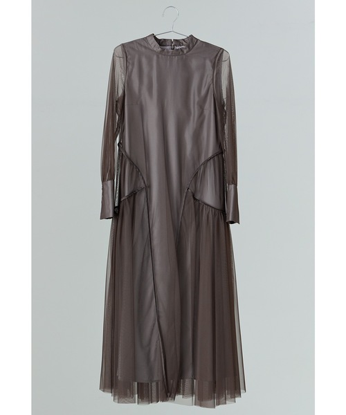 チュールパイピングAラインドレス マタニティ 妊婦 結婚式