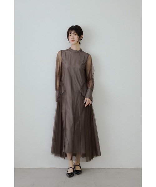 チュールパイピングAラインドレス マタニティ 妊婦 結婚式 パーティー