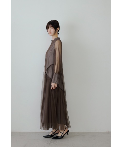 結婚式パーティードレス　オケージョンドレス　マタニティドレス チュールパイピングAラインドレス マタニティ 妊婦 結婚式