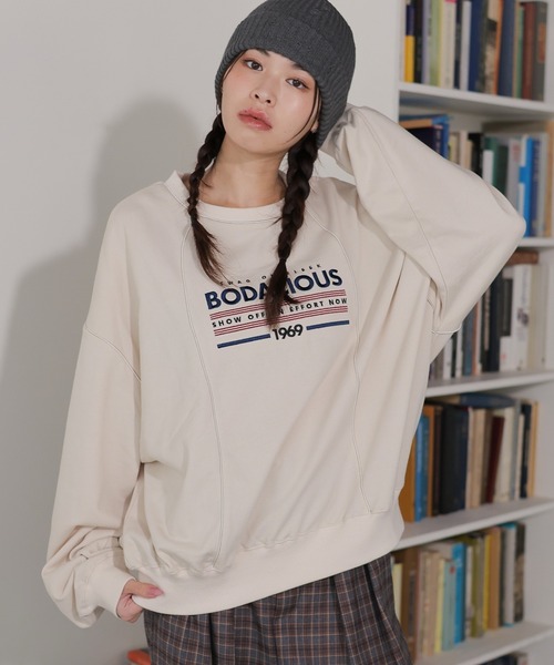 PBLIM（ページボーイリム）の「PBLIM/カラーパイピングスウェット（スウェット・レディース・グリーン/ブラウン/ベージュ・FREE）」の3枚目の写真