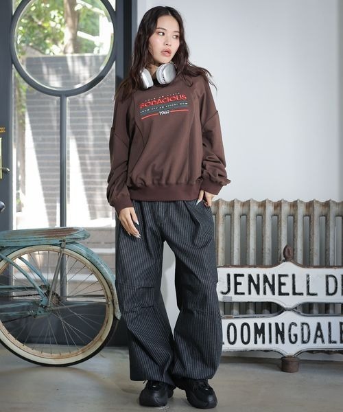 PBLIM（ページボーイリム）の「PBLIM/カラーパイピングスウェット（スウェット・レディース・グリーン/ブラウン/ベージュ・FREE）」の7枚目の写真