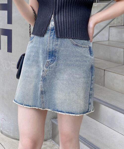 INGNI（イング）の「オーバーダイカットオフデニムスカート（デニムスカート・レディース・グレー/ブルー系その他/インディゴブルー・FREE）」の10枚目の写真