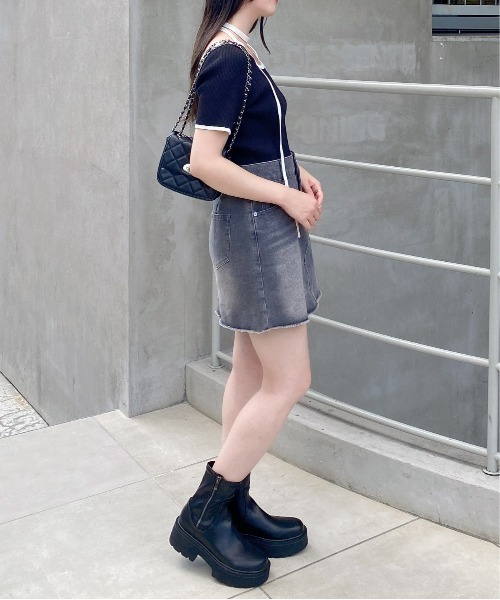 INGNI（イング）の「オーバーダイカットオフデニムスカート（デニムスカート・レディース・グレー/ブルー系その他/インディゴブルー・FREE）」の11枚目の写真