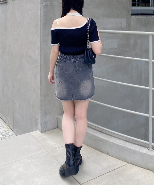 INGNI（イング）の「オーバーダイカットオフデニムスカート（デニムスカート・レディース・グレー/ブルー系その他/インディゴブルー・FREE）」の12枚目の写真
